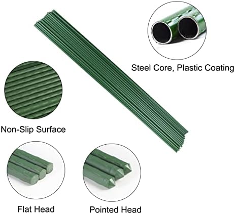 Garden Stakes, 57 Inch (Approx 5Ft) Steel Plant Tomato Stakes, 25 Pack