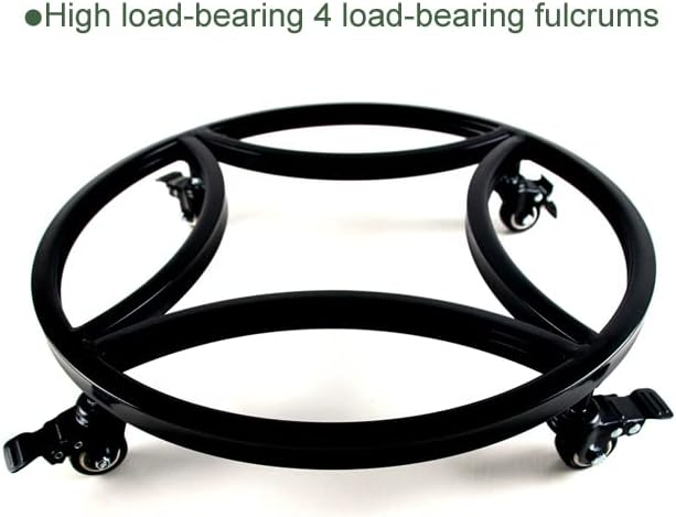 Zhongma 1 Pack Round Plant Caddy with Wheels, Dia.15"x3.5" H Easy Assembly