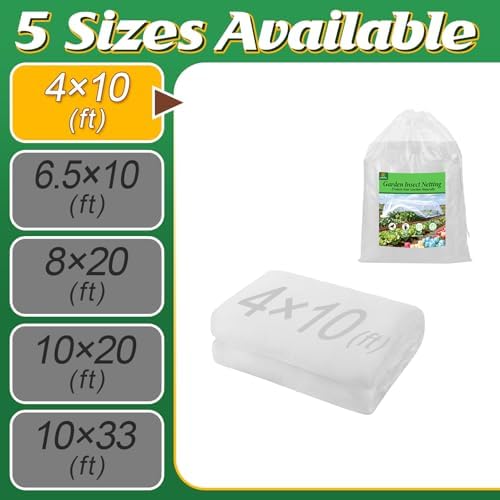 4x10ft Garden Netting, Ultra Fine Mesh Plant Covers