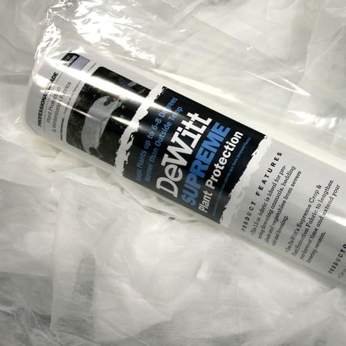 DeWitt Supreme Crop Protection Fabric, 1.5 oz, White, 6' x 50' - Frost & Freeze Blanket for Flowering Annuals, Vegetables & Bedding Plants, Extends Growing Season