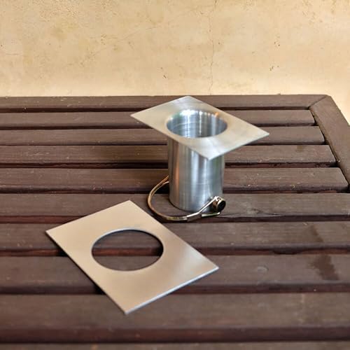 Nutshell Stores Medium Square Cups Rain Chain - Aluminum - 19 Feet