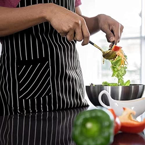 2 Pack Kitchen Cooking Aprons, Adjustable Bib Soft Chef Apron with 3 Pockets for Men Women (Umber/Black)