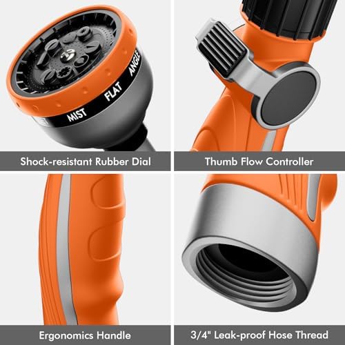 RESTMO Watering Wand Heavy Duty, 15-Inch Long Hose Nozzle Sprayer