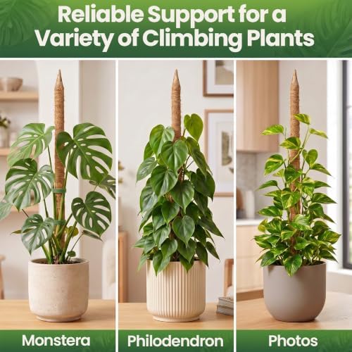 2Pcs 28'' Moss Pole Monstera Plant Support - Plant Stakes for Indoor Plants