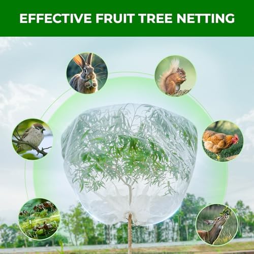 6.4'x6.4' Fruit Tree Netting with 2-Way Zipper & Drawstring (2 Pack)