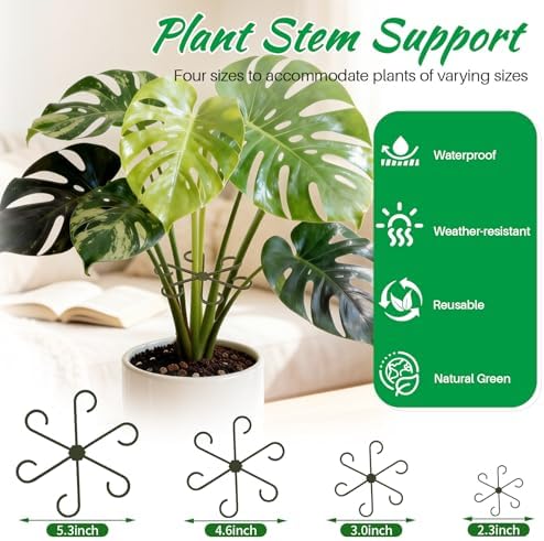 Monstera Plant Support Stakes, 30 Pcs Stackable Plant Support Stakes Sticks Poles for Indoor & Outdoor Plants, Climbing and Potted Plants, Stem Supports, Pothos