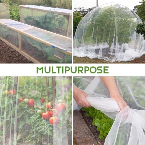 Unves Garden Netting, 10' x 50' Ultra Fine Mesh Bird Netting for Garden