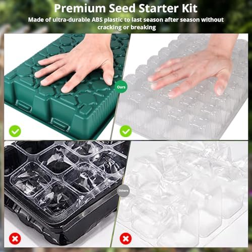 Sondiko Seed Starter Tray with Grow Light, 80 Cells Starter Kit