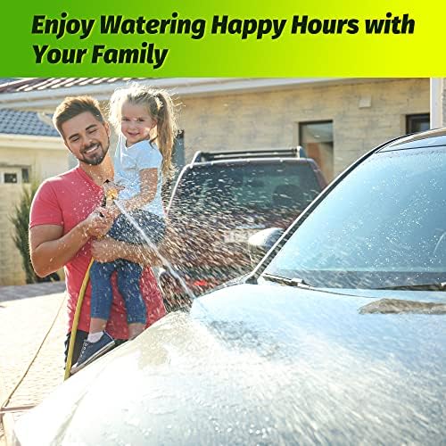 AUTOMAN Metal Hose Nozzle, High Pressure Garden Hose Sprayer, 100% Metal Water Hose Nozzle, Adjustable Watering Nozzle, Heavy Duty Garden Nozzle for Watering Plants & Lawns, Washing Cars & Pets