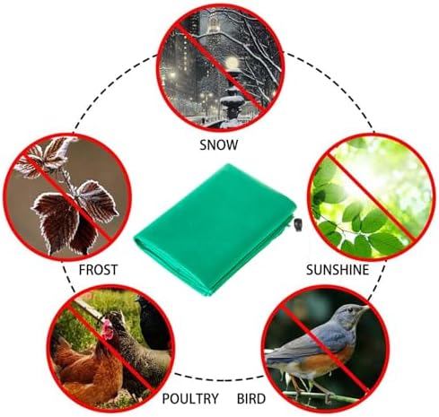 Homimp Plant Covers Freeze Protection, 4 Pack Frost Covers with Zipper Drawstring (71" x 47.3") Plant Protection Cover Bags for Outdoor Winter Frost Cold Weather Shrubs Trees Jacket Covers,Green