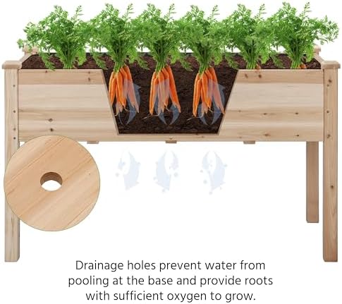 Yaheetech Raised Garden Bed 1Pcs Elevated Wood Planter Box Outdoor, Wood
