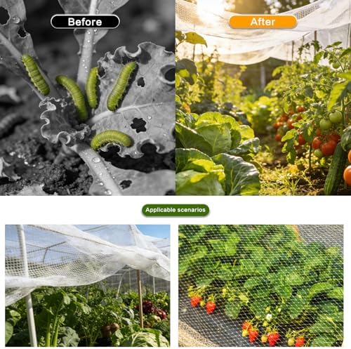 Garden Netting, 4'x10' Fine Mesh Plant Net, Guard Veggies, Fruits & Flowers