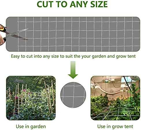 Toolazy Trellis Netting 5 x 350 ft - Heavy Duty Nylon Garden Netting with 6 Inch Mesh, Soft Plant Support Net for Tomatoes, Cucumbers, Peas, Vine Climbing Vegetables, Indoor Outdoor Greenhouse