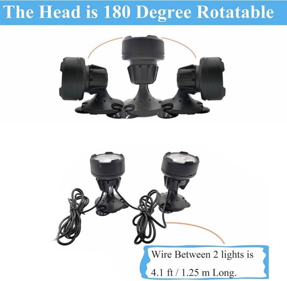 Pond Lights Colored, LED Fountain Lights RGB Outdoor Spotlight with Timer IP68 Waterproof Submersible with Spiked Stand for Garden Lawn Yard Water Landscape (Set of 6)