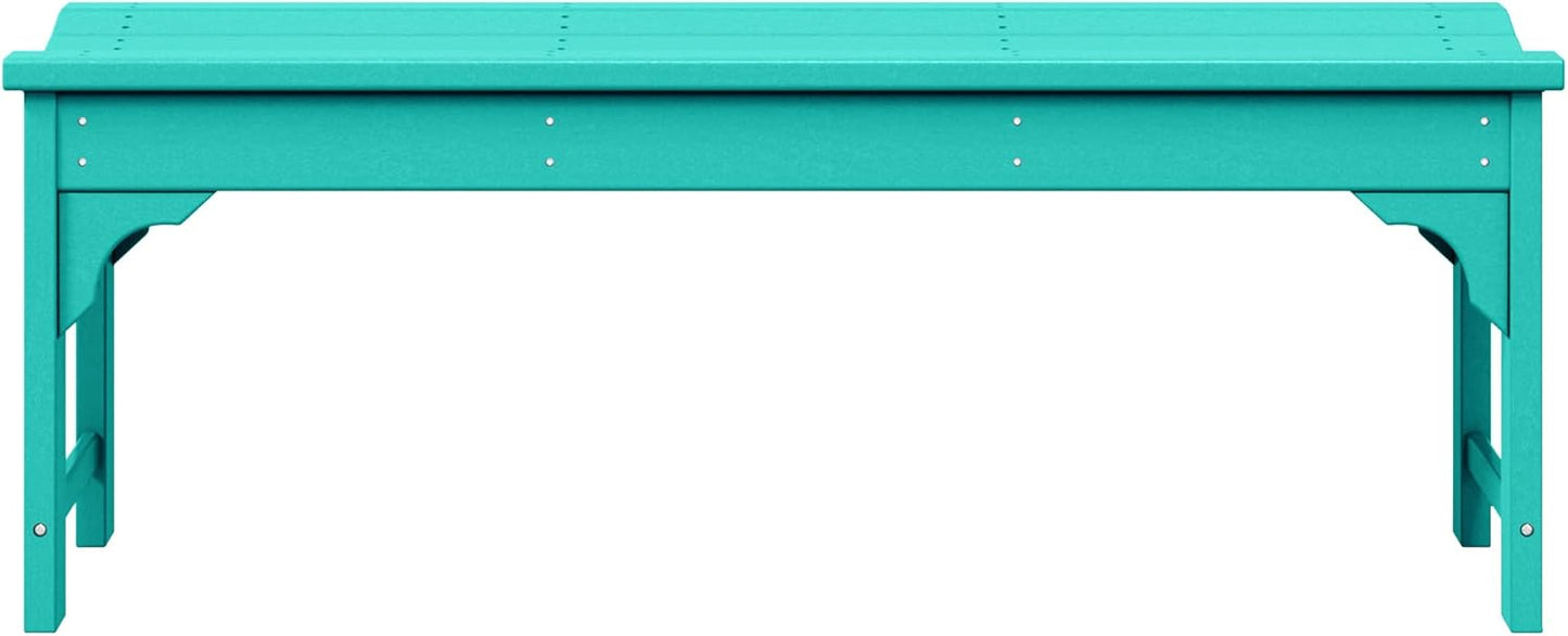WestinTrends Malibu Outdoor Bench, All Weather Resistant Poly Lumber Backless Patio Garden Bench, Adirondack Curved Bench Seat for Comfort, Turquoise
