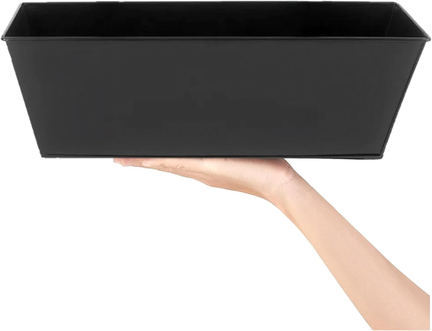 3 Pcs Large Hanging Flower Pots for Railing Or Fence 16 Inch Railing Planter Box for Any Balcony, Porch or Deck Countryside Style Window Planter Boxes Are Perfect to Herbs & Flowers for Garden (Black)