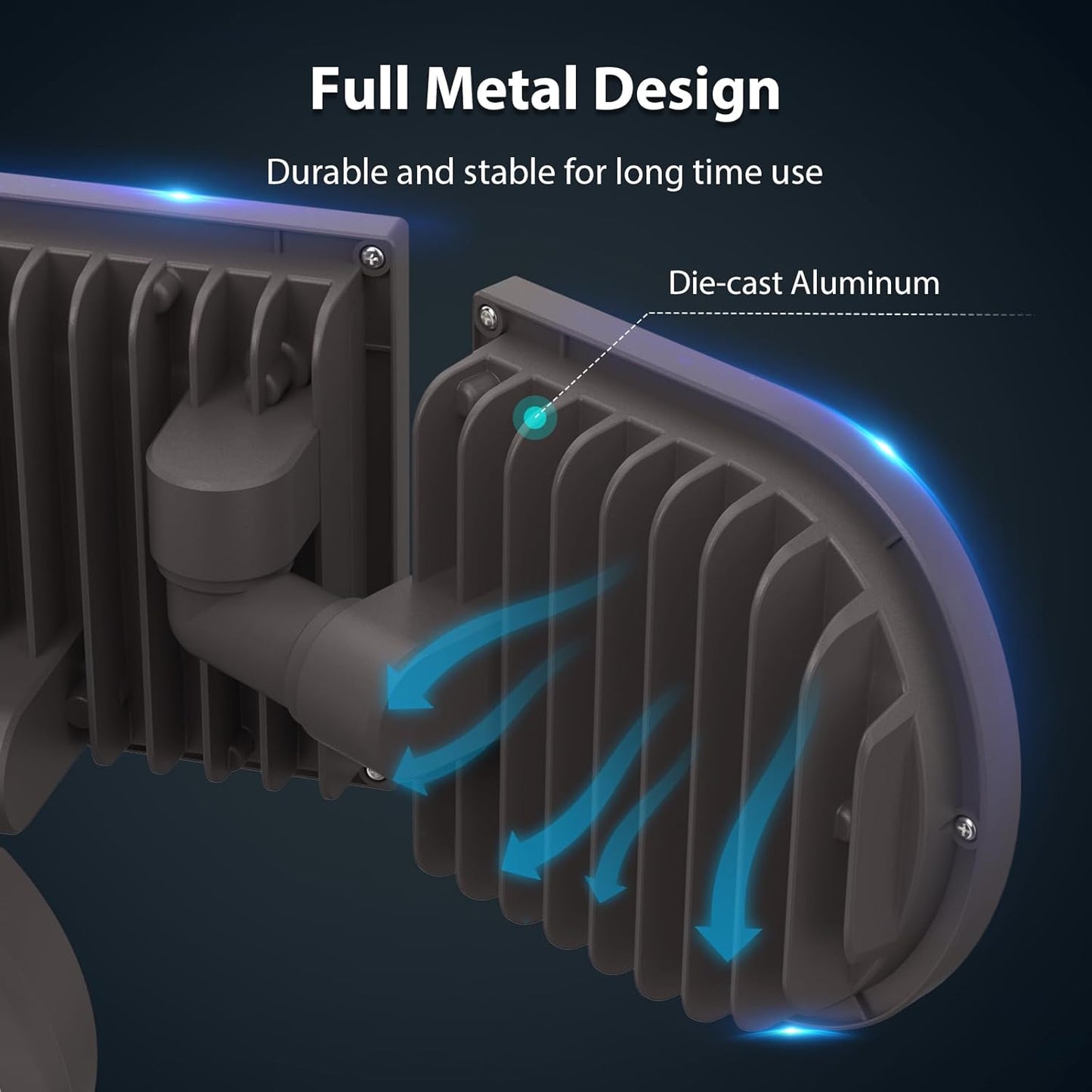 iMaihom 100W Motion Sensor LED Security Light, 9000LM Super Bright Flood Lights Outdoor, 6500K Exterior Floodlight, IP65 Waterproof, 3 Head Adjustable Motion Detector Light for Yard Garage (Brown)