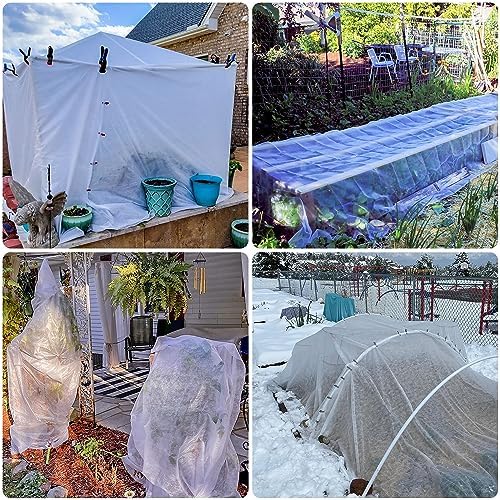 CJGQ 10x50ft Plant Covers Freeze Protection- Frost Cloth Blanket Floating Row Cover for Winter 0.9 oz/yd