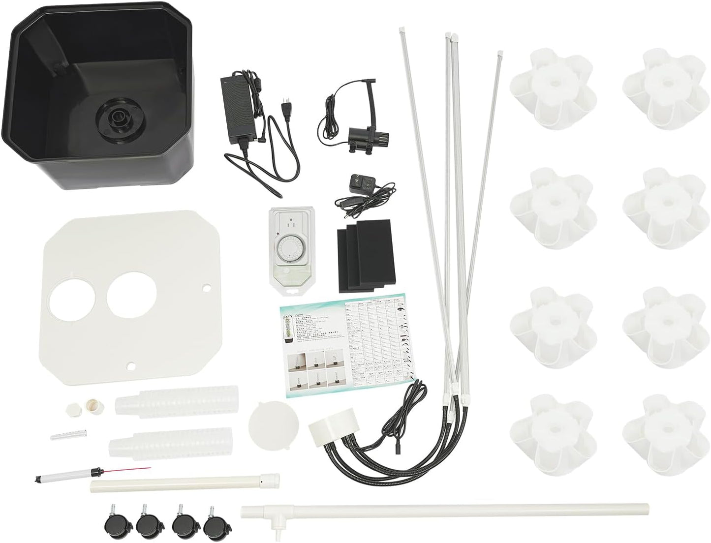 Hydroponic Tower, Vertical Planter Tower, 40 Planting Holes Water Planting Growing System Kit, Hydroponics Growing System Container with LED Grow Light for Herbs, Fruits and Vegetables