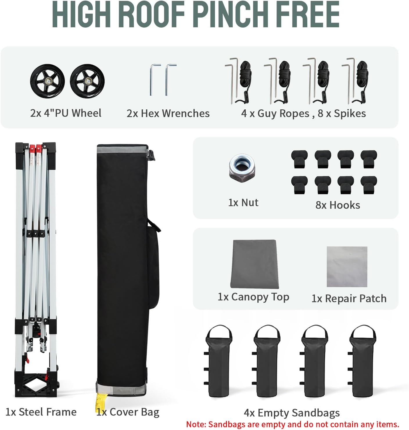 CROWN SHADES 10x10 Heavy Duty Canopy - Premium Pop Up Canopy Tent - Extra Sun Shade Protection with 400D Strength Oxford Fabric - Great for Trade Shows, Events, Tailgates & Commercial Use, Gray
