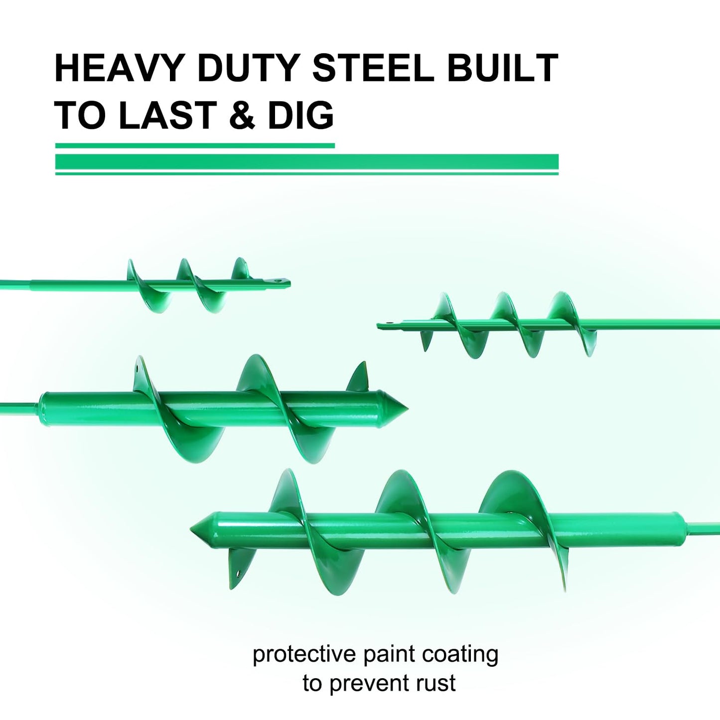 4 Pack Garden Ground Earth Spiral Drill Bit for 3/8" Hex Drive Drill, Auger Drill Bits for Bulbs Planting, Hole Digger Flowers,Bedding Digging Plant Rapid Planter Tool