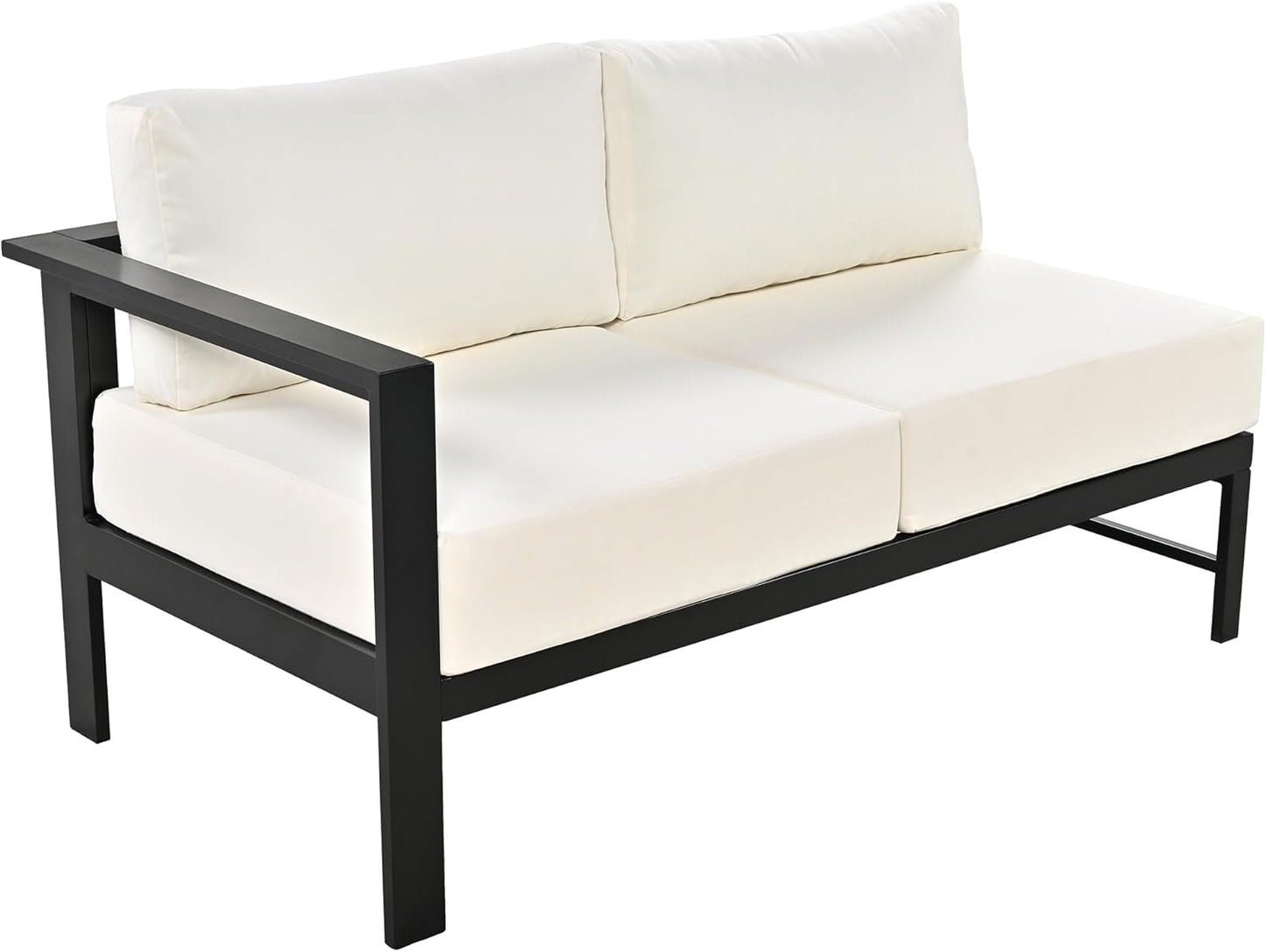 Multi-Person Outdoor Sofa Set, U-Shaped Aluminum Outdoor Sofa Set with Thick Cushions and Backrests, Modular Patio Sofa Set for Gardens, Backyards, and Balconies (White * 069)