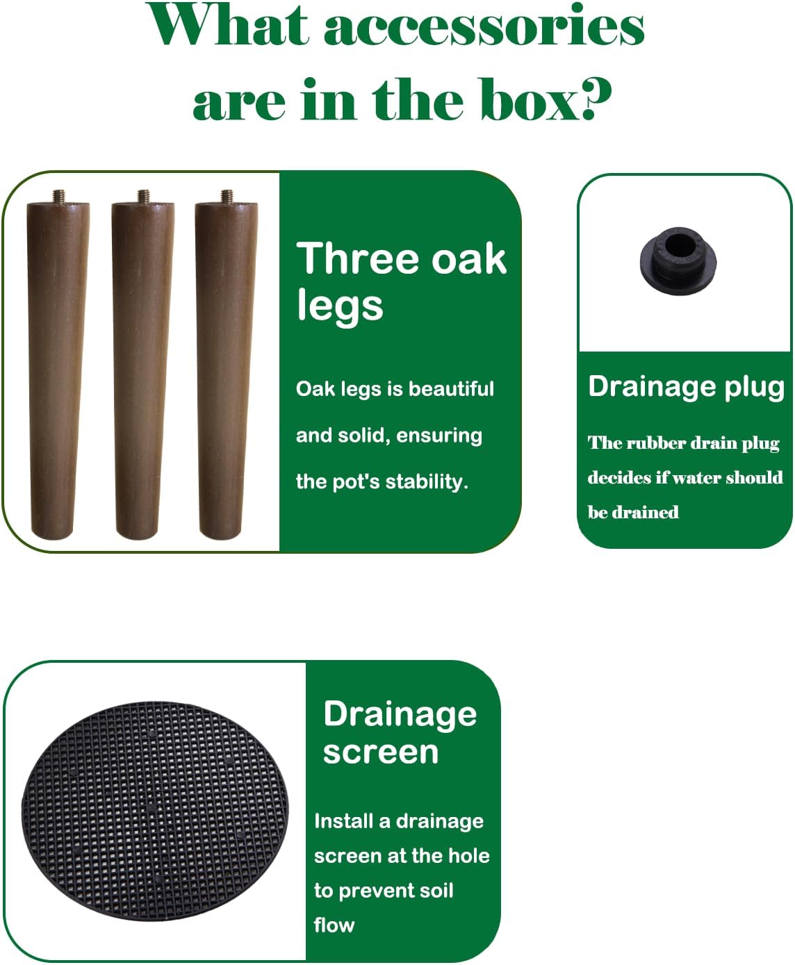 12 Inch Planter for Indoor Plant, Plant Pot with Stand Plants with Stand, Large Planters for Indoor Plants,Flower Pot with Drainage Holes for Outdoor,White and Gold