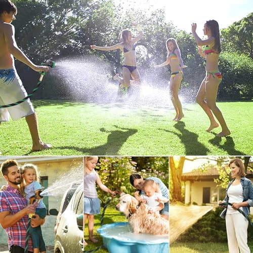 100FT Garden Hose, Solid Brass 3/4", Leak-Proof, 10-Pattern Nozzle