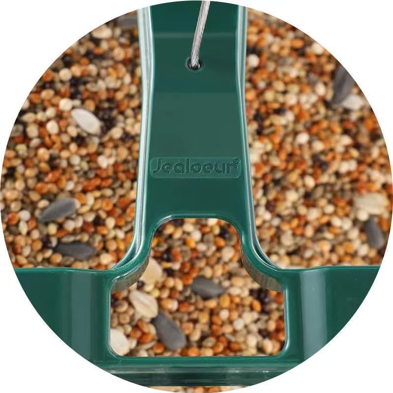 Bird Feeders for Outdoors Hanging Bird Feeder Wild Birds Seed, Green 2 Pack