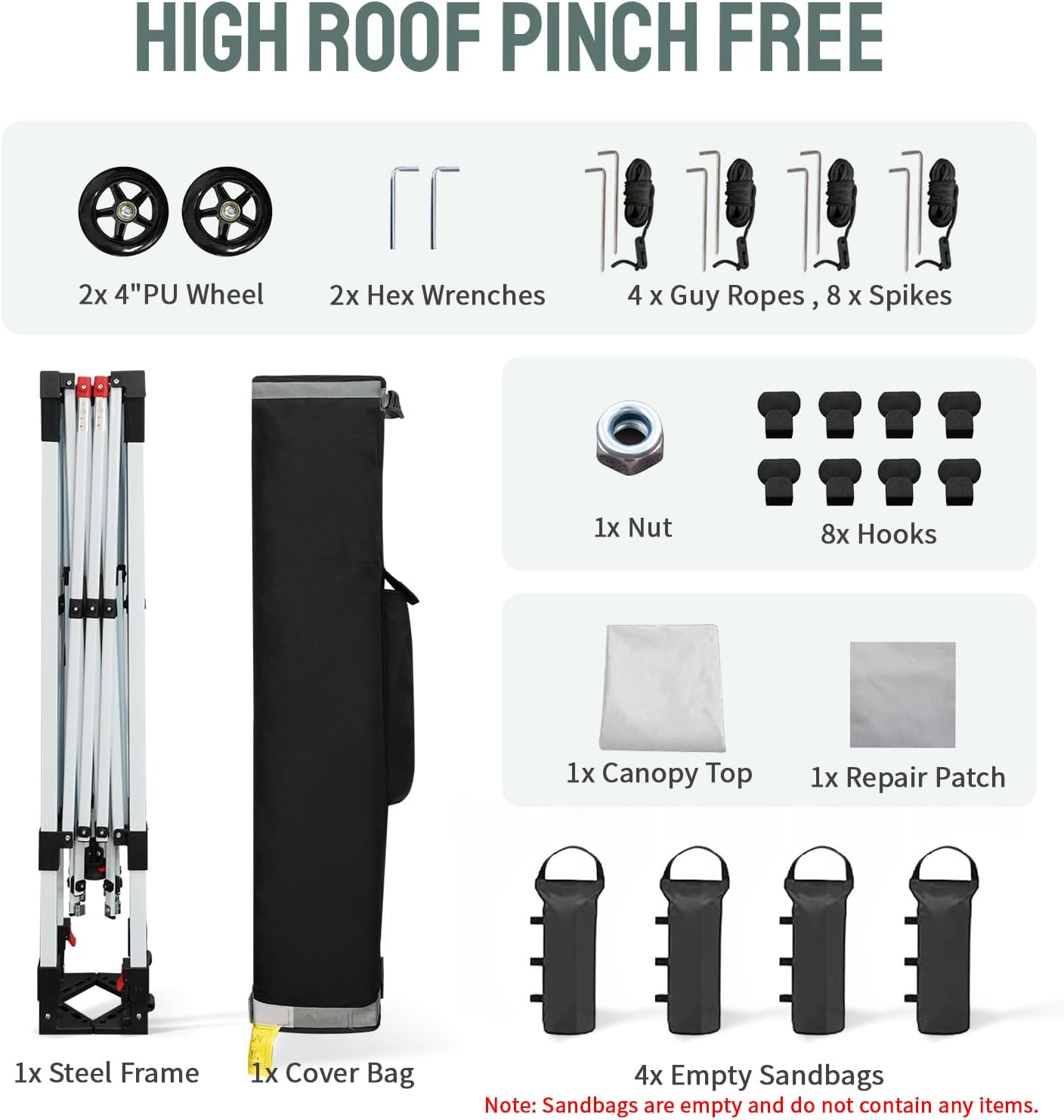 CROWN SHADES 10x10 Heavy Duty Canopy - Premium Pop Up Canopy Tent - Extra Sun Shade Protection with 400D Strength Oxford Fabric - Great for Trade Shows, Events, Tailgates & Commercial Use, White