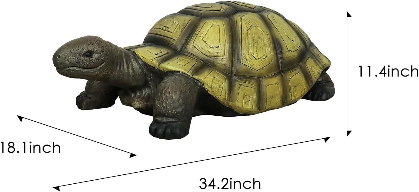 SKYFIRE Turtle Statues for Garden - 34.2” x 18.1” x 11.4” Fiber Reinforced Concrete Figurine Statue, Garden Sculptures & Statues Decor for Outdoors, Lawn, Yard - Outdoor Ornaments Gardening Gifts