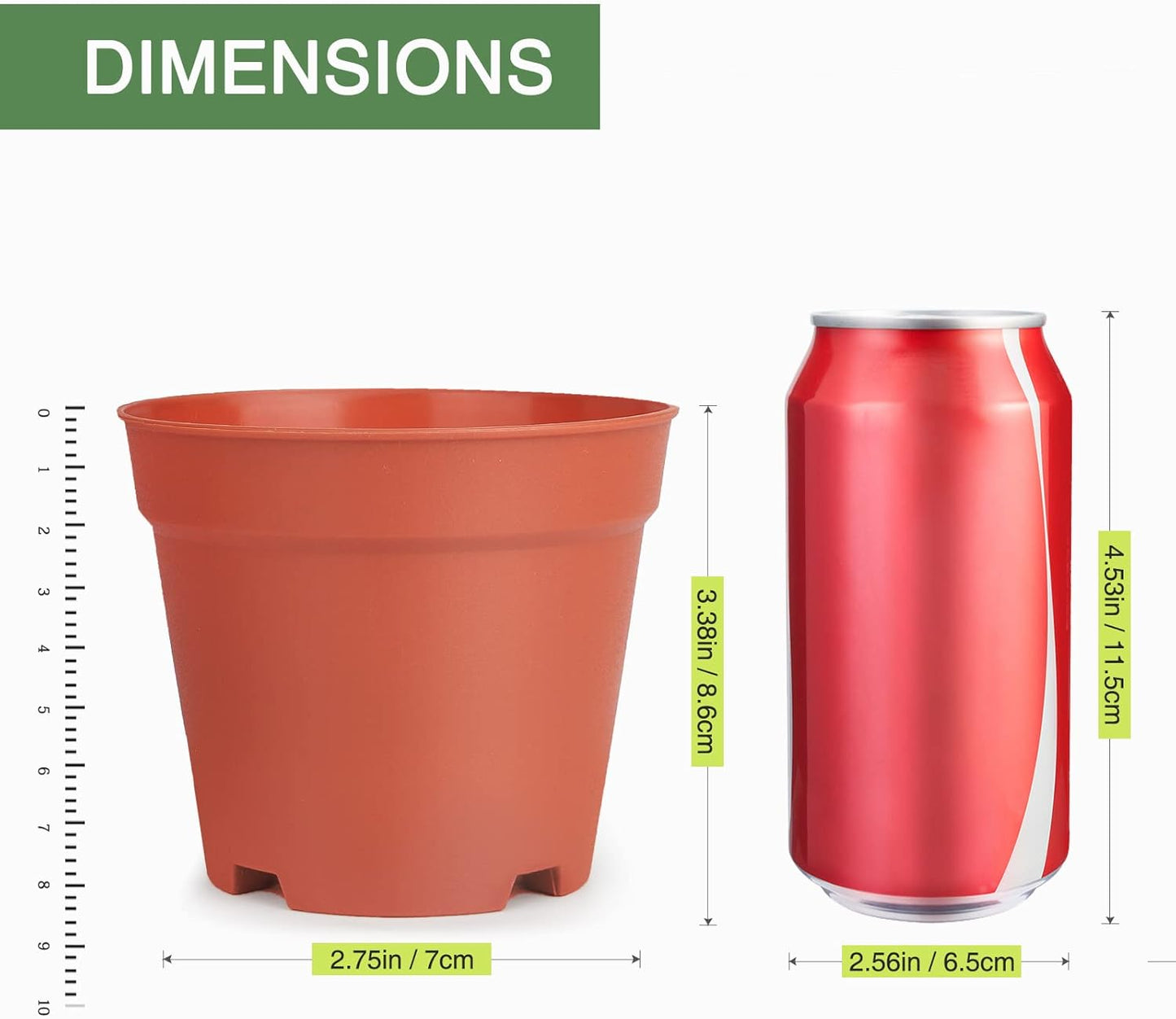 24 Pcs 4 Inch Plant Pots with Drainage Holes and Saucers for Indoor Plants, Plastic Small Flower Nursery Pots Seed Starting Pots for Plants Succulent, Terracotta