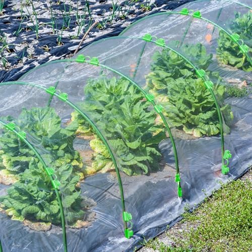 30 Pcs Garden Hoops for Raised Beds, 6mm Greenhouse Hoops Grow Tunnel Fiberglass Hoop House Kit, 6 Sets Plant Support Garden Stakes Hoops Frame for Netting Shade Cloth Row Cover Garden Supplies