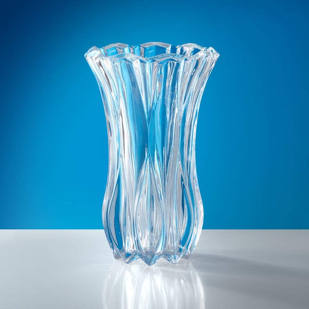 Mikasa Celebrations Blossom Crystal Vase, 12-Inch Tall, Elegant Cut Glass Design for Floral Arrangements and Decorative Centerpieces