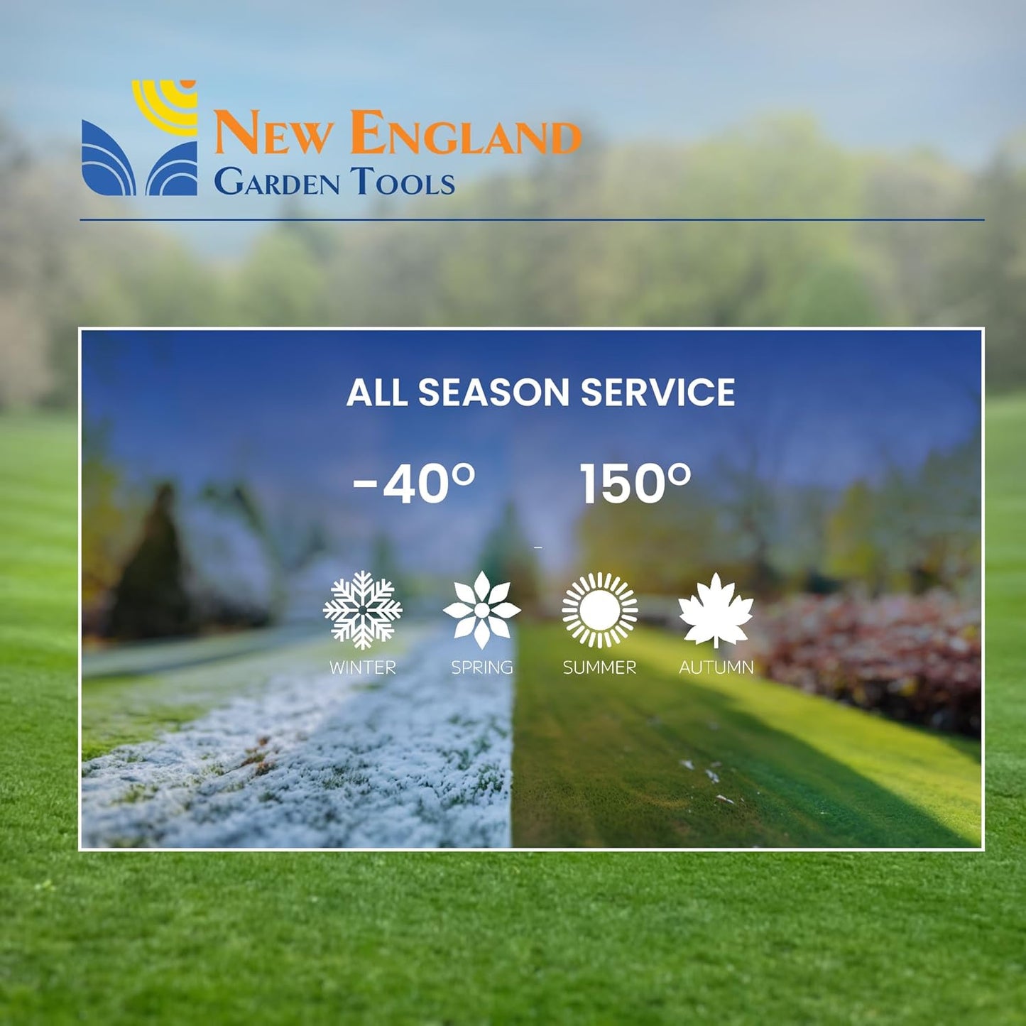 Hybrid Garden Water Hose 50 ft x 5/8”, Durable Heavy Duty Material, Kink-Free with Swivel Grips and Anodized Couplings, 700005 by New England Garden Tools