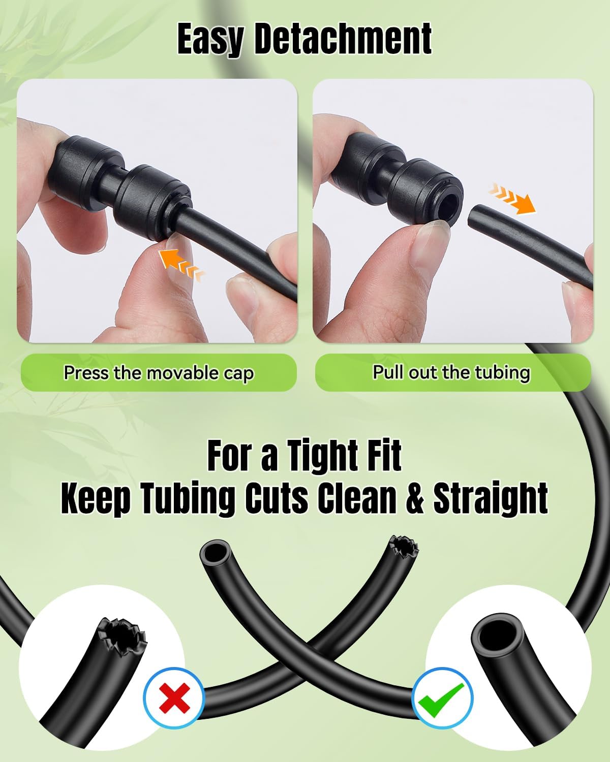 Pawfly 15 Pcs Quick Connect 1/4" Drip Irrigation Coupling Connectors for 1/4 Inch Irrigation Tubing, Anti-Leak Drip Irrigation Parts, Push-to-Fit 2-Way Coupling Fittings, Universal Straight Fittings