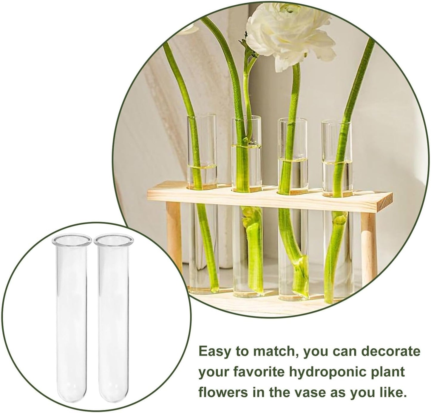Alipis 4pcs Glass Propagation Stations Accessories Glass Test Tubes Tiered Planters Wall Terrarium for Home Office Plant Hanger Flower Vases Wall Decor Hydroponic Cuttings