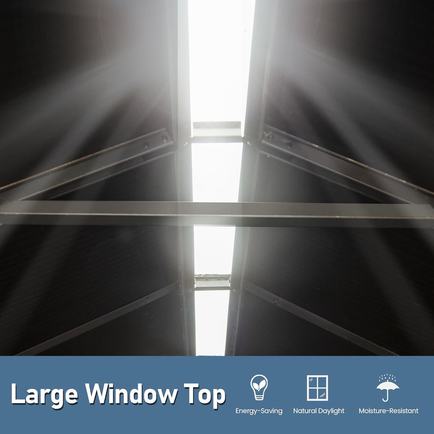 Domi 8x6 FT Outdoor Resin Storage Shed, All-Weather Double-Wall Storage Building for Backyard, Garden, Lawn Tools, Mower, Bike & Pool Equipment, Lockable Doors, Ventilated Roof, Grey