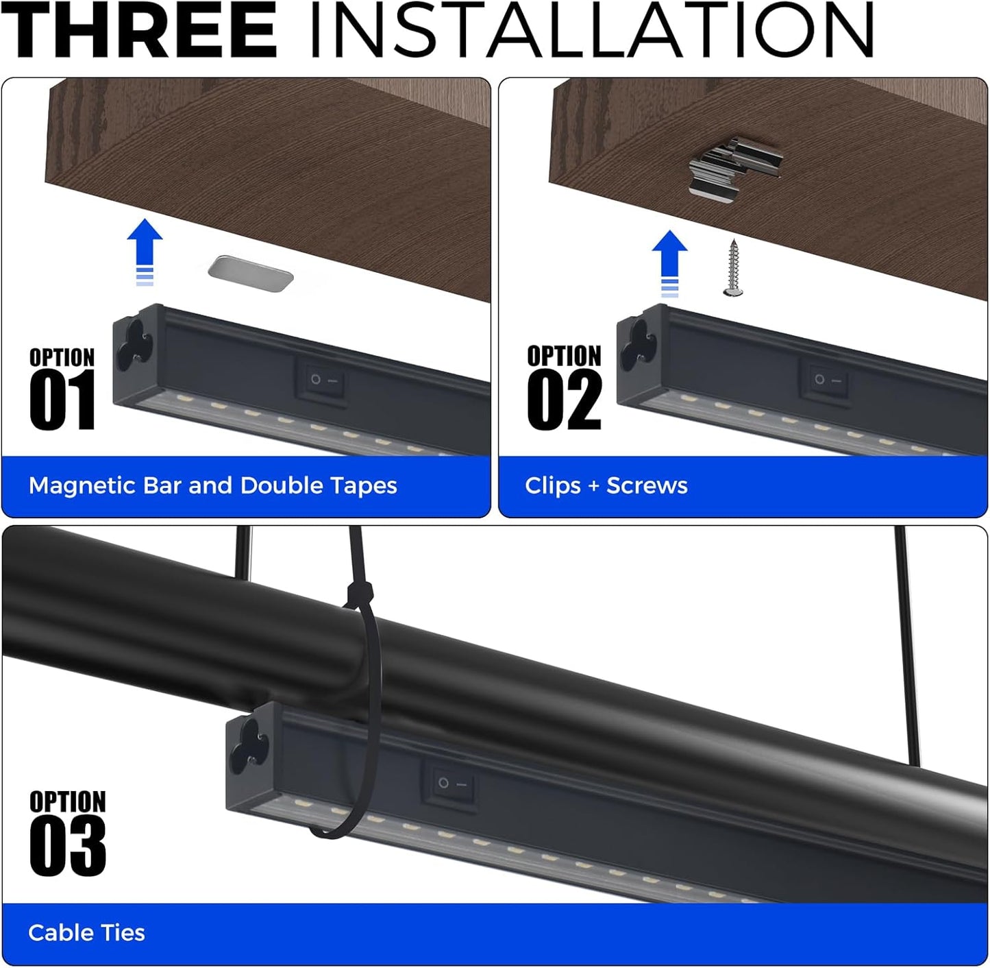 Barrina T5 Plant Lights for Indoor Growing, 3FT 128W (8 X 16W) Led Grow Light with Magnetic Design, Full Spectrum Grow Light Strip with Black Cover, Plug and Play, 5000K, 8 Packs