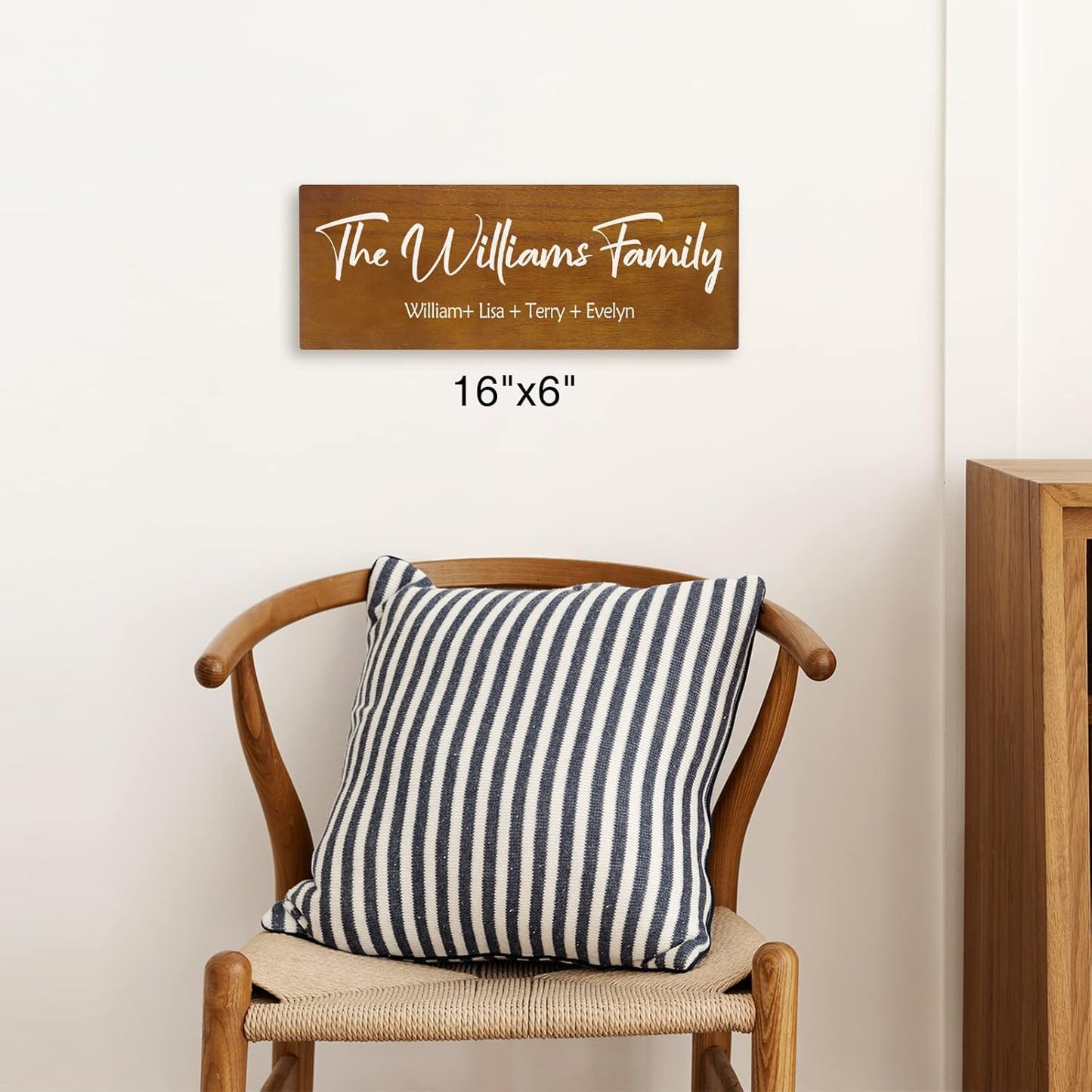 Bemaystar Personalized Family Name Wooden Sign, Family Established Sign, Home Gifts for housewarming, Wedding Gift, Mother's Day Gift, Rustic Farmhouse Decor Sign 16" x 6"