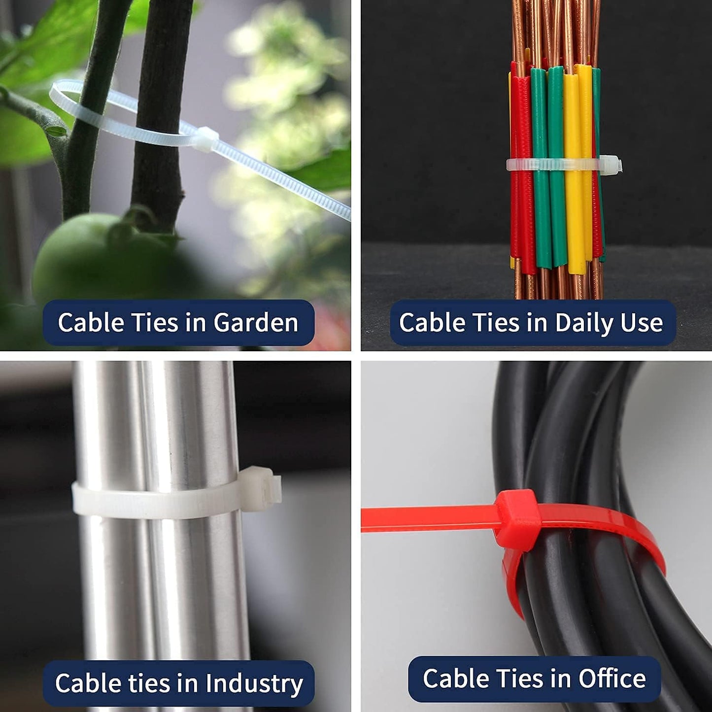 XINGO Cable Zip Ties (500 Pack), 40 Pounds Tensile Strength-Heavy Duty, Ultra Strong Durable Zipties, Self-Locking UV Resistant Nylon Plastic Wire Ties for indoor and outdoor (12 Inch, White)