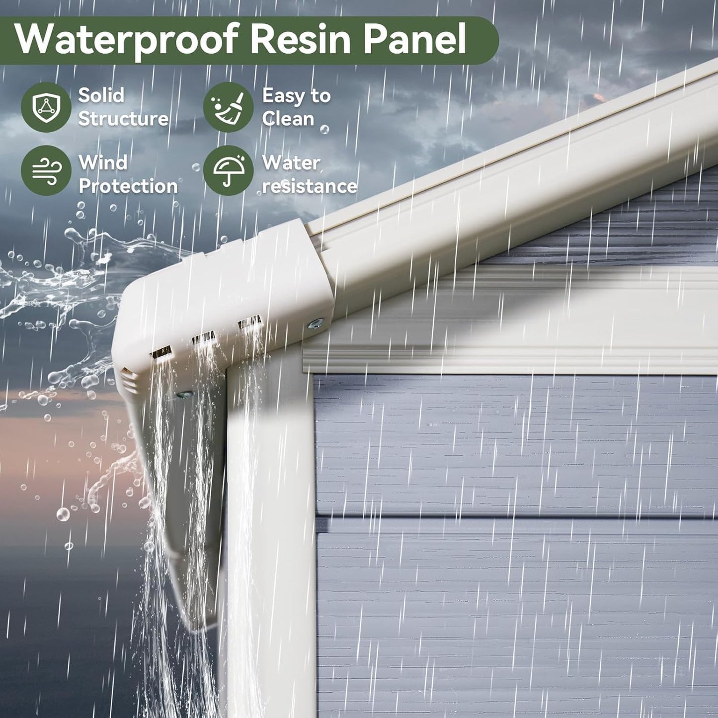 Aoxun 6X8 FT Resin Outdoor Storage Shed with Floor, Plastic Garden Shed with Lockable Door and Window, Tools House to Store Patio Furniture, Bike Accessories, Garbage Can and Lawn Mower - Grey