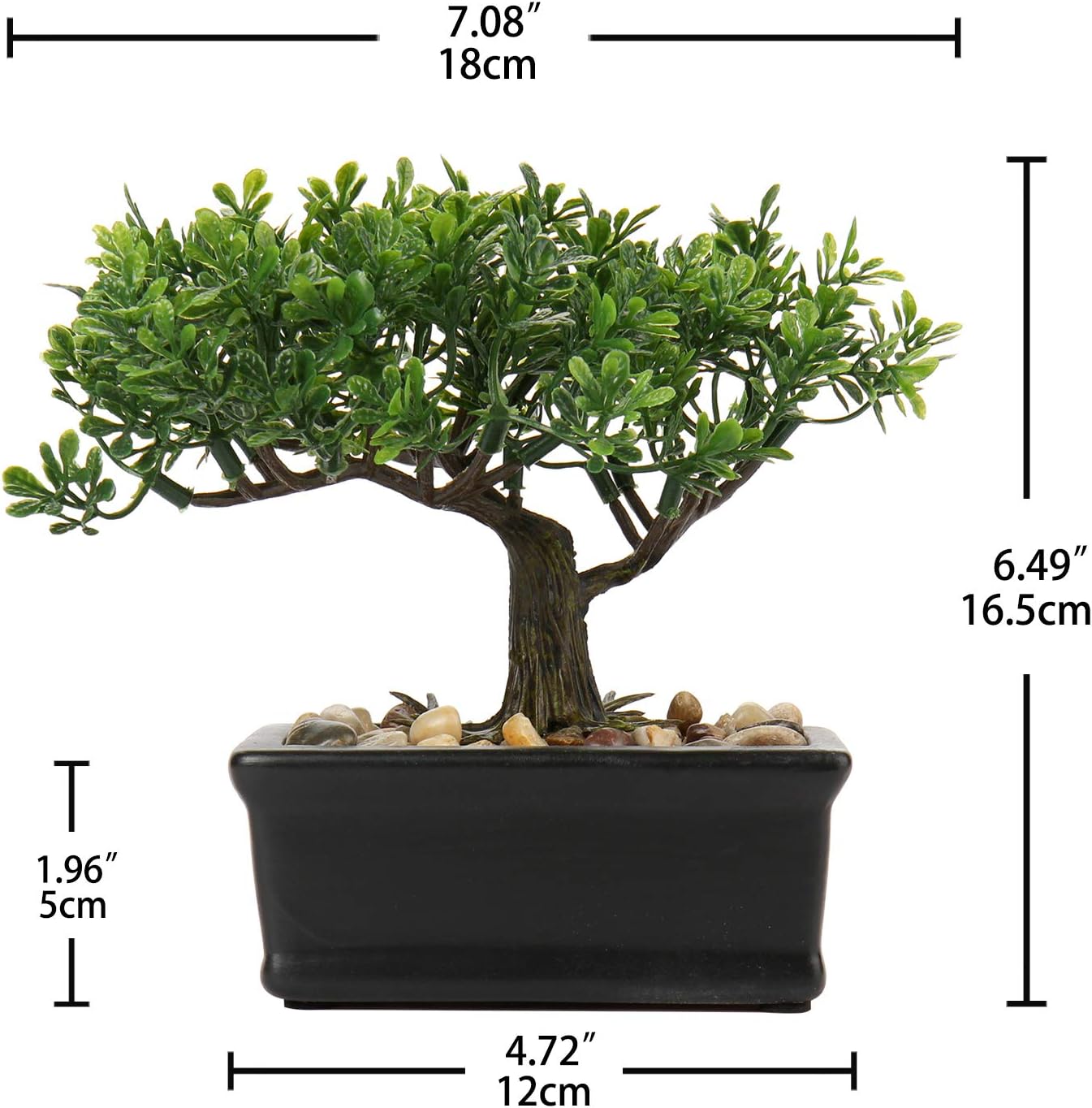Artificial Bonsai Tree Juniper Faux Plants Indoor Small Fake Plants Decor with Ceramic Pots for Home Table Office Desk Bathroom Shelf Bedroom Living Room Farmhouse Decorations