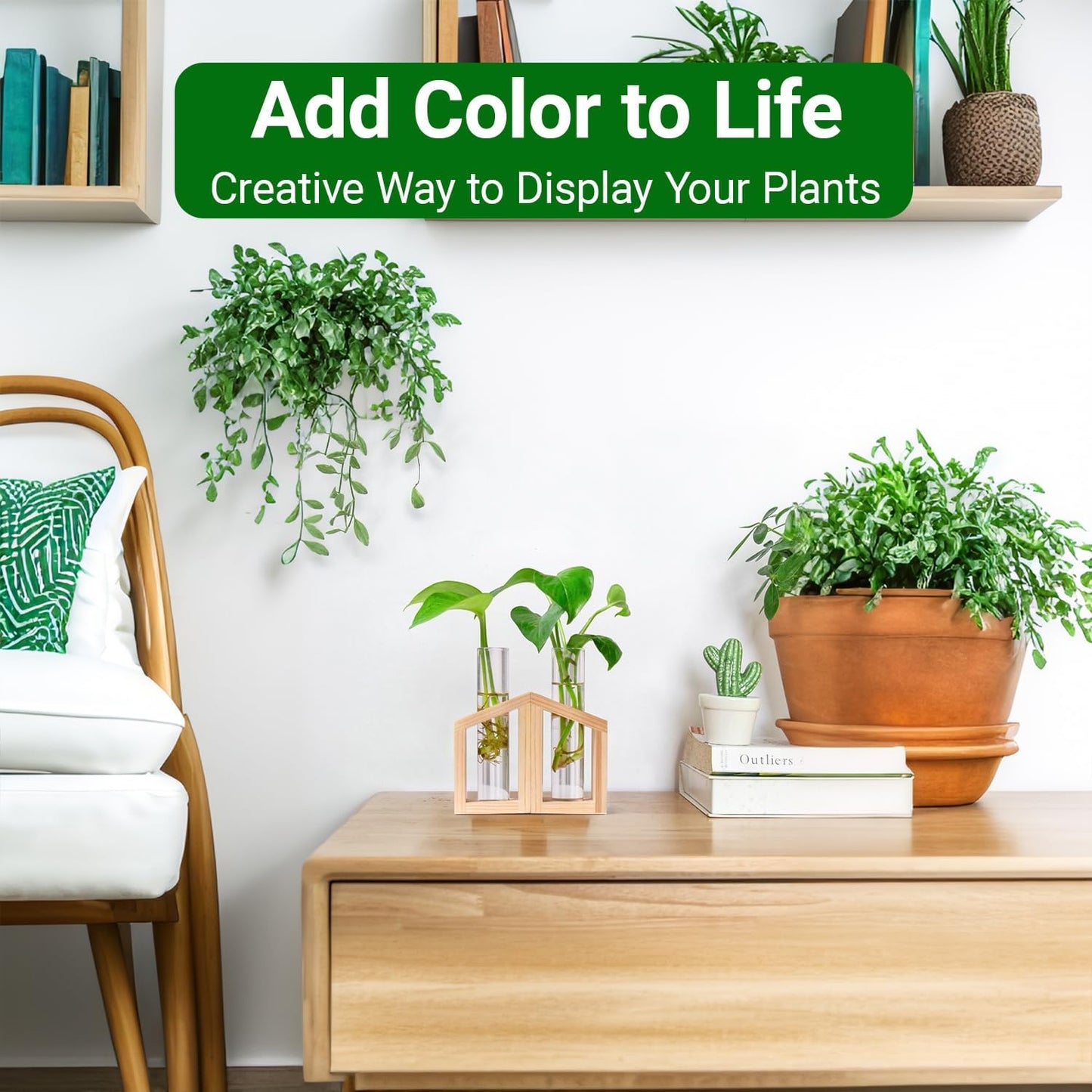 Ivolador Plant Propagation Station, Plant Propagation Tubes,Gifts for Plant Lovers,Plants Cutting Holder Office Desk Garden Décor Gifts for Mom Women Hydroponic Vase Gift Box