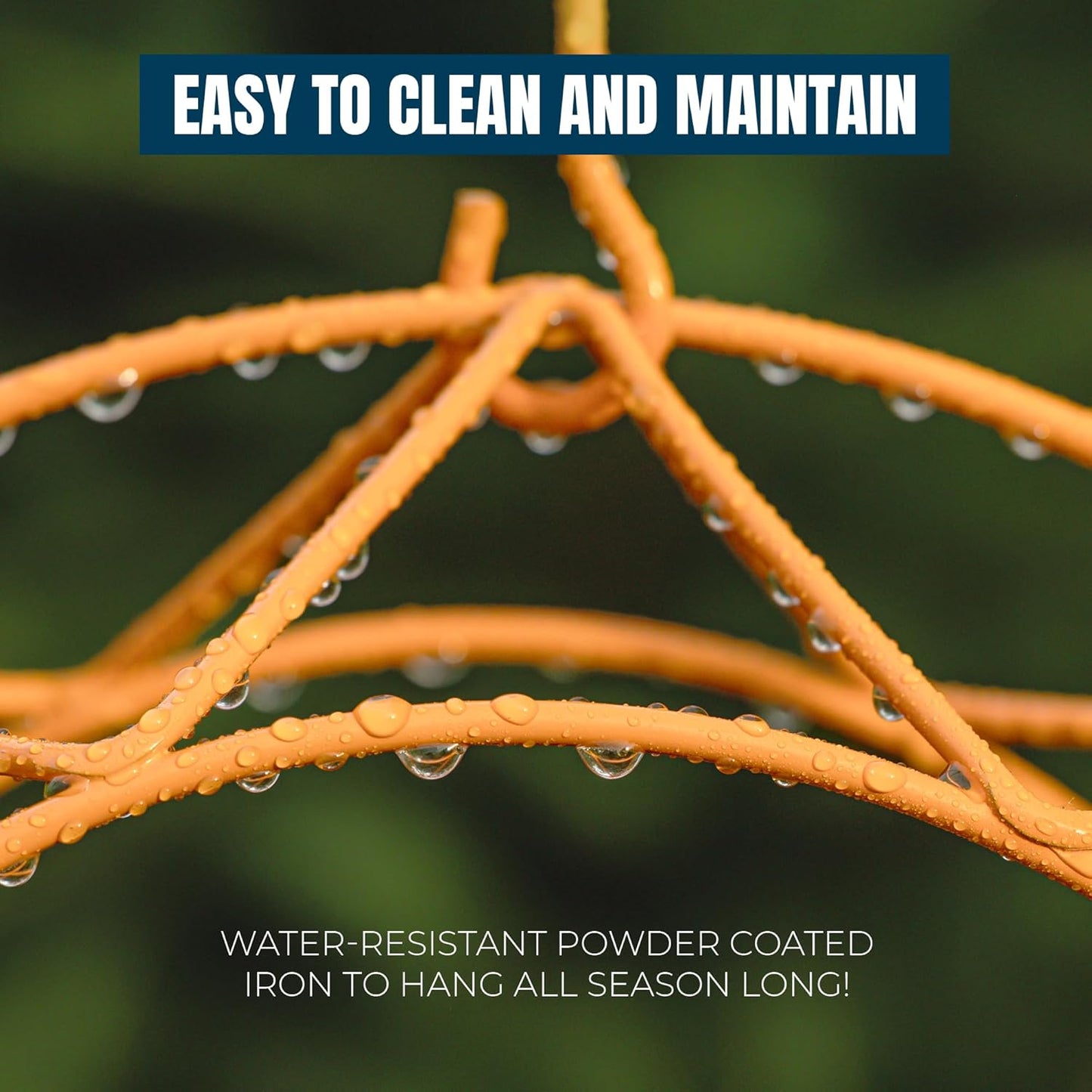 MEKKAPRO Sun Baltimore Oriole Feeder for Outdoors, Jelly and Orange Metal Bird Feeder, Unique Sun Design and Bright Color, Open Top Hook, UV-Resistant Powder-Coated Steel (2 Cups)