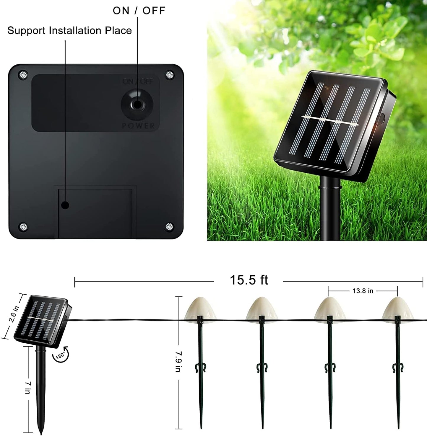 Outdoor Solar Garden Lights, Set of 12 Mini Solar Mushroom Light Outdoor Waterproof Cute Mushroom Shaped Pathway Landscape Lights for Yard Patio Garden Party Wedding Festival Decoration (Multicolor