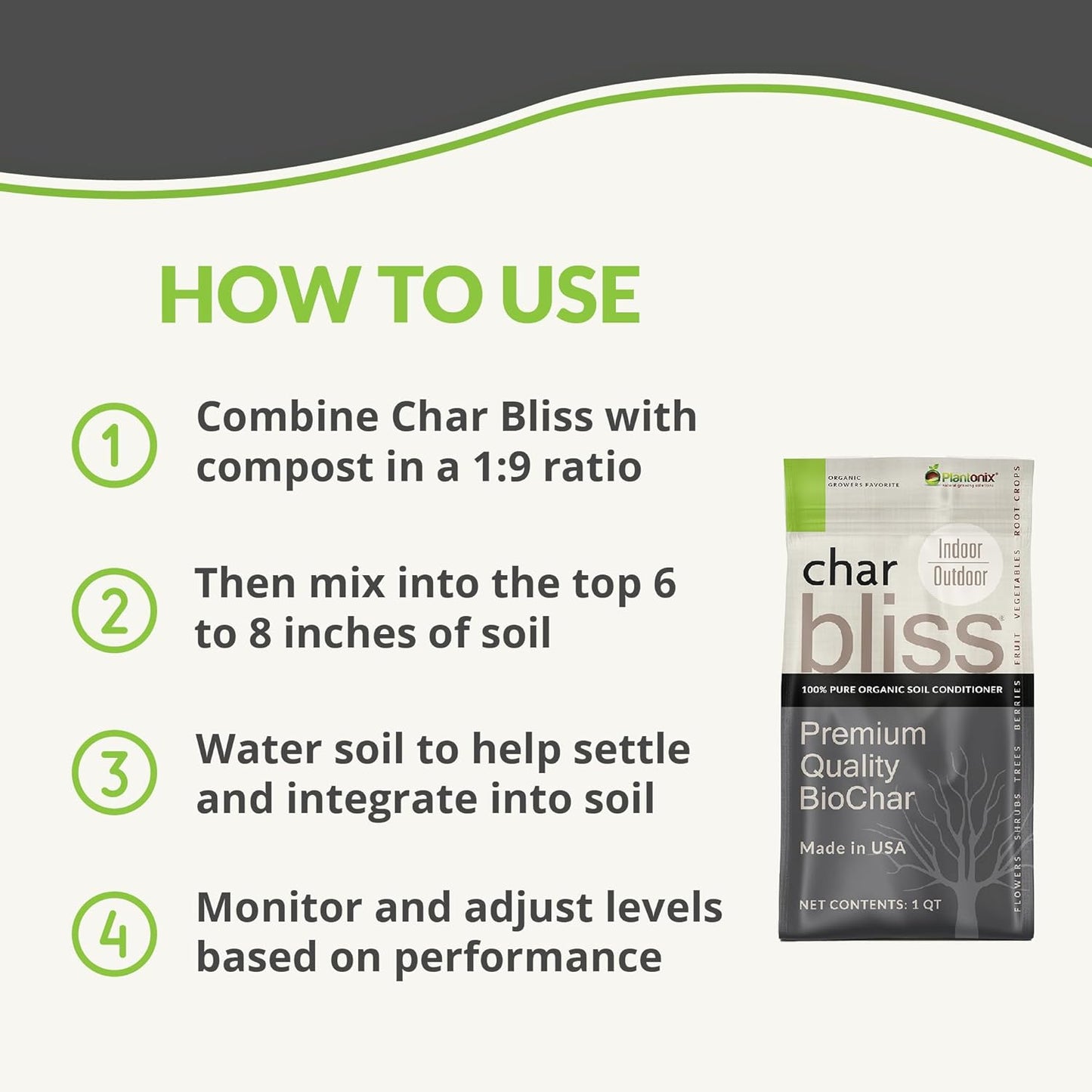 Worm Bliss (1 Qt) + Coco Coir Brick (650gms) + Char Bliss (1 Qt) - Organic Coco Coir for Plants - Worm Castings & Biochar for Plants - Organic Fertilizer & Soil Amendment Bundle - Potting Soil Mix