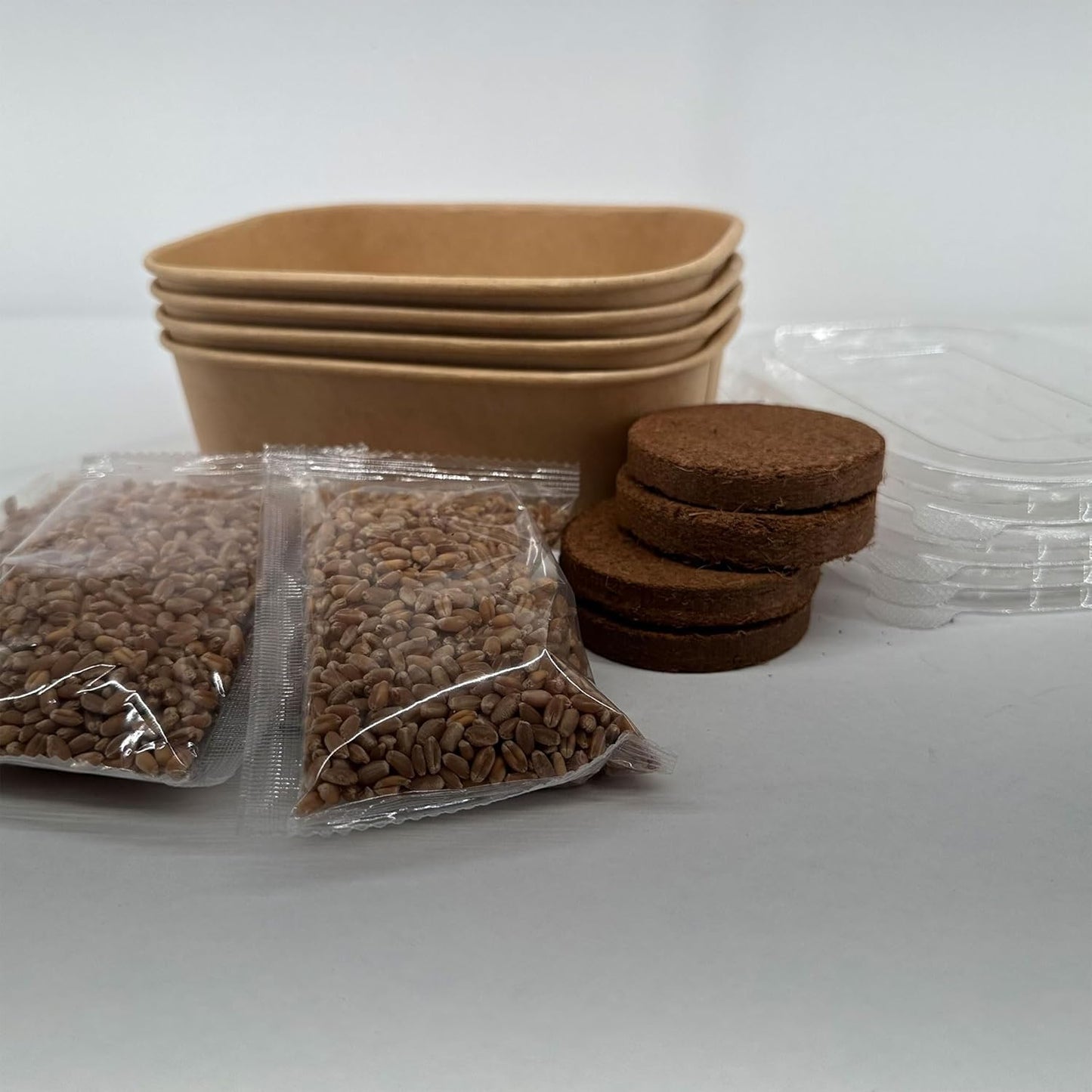 Organic Wheatgrass Premium Grow Kit 4 Pack | Whetagrass Juice | Catgrass | Non GMO Mixed Seeds | Wheatgrass Shot