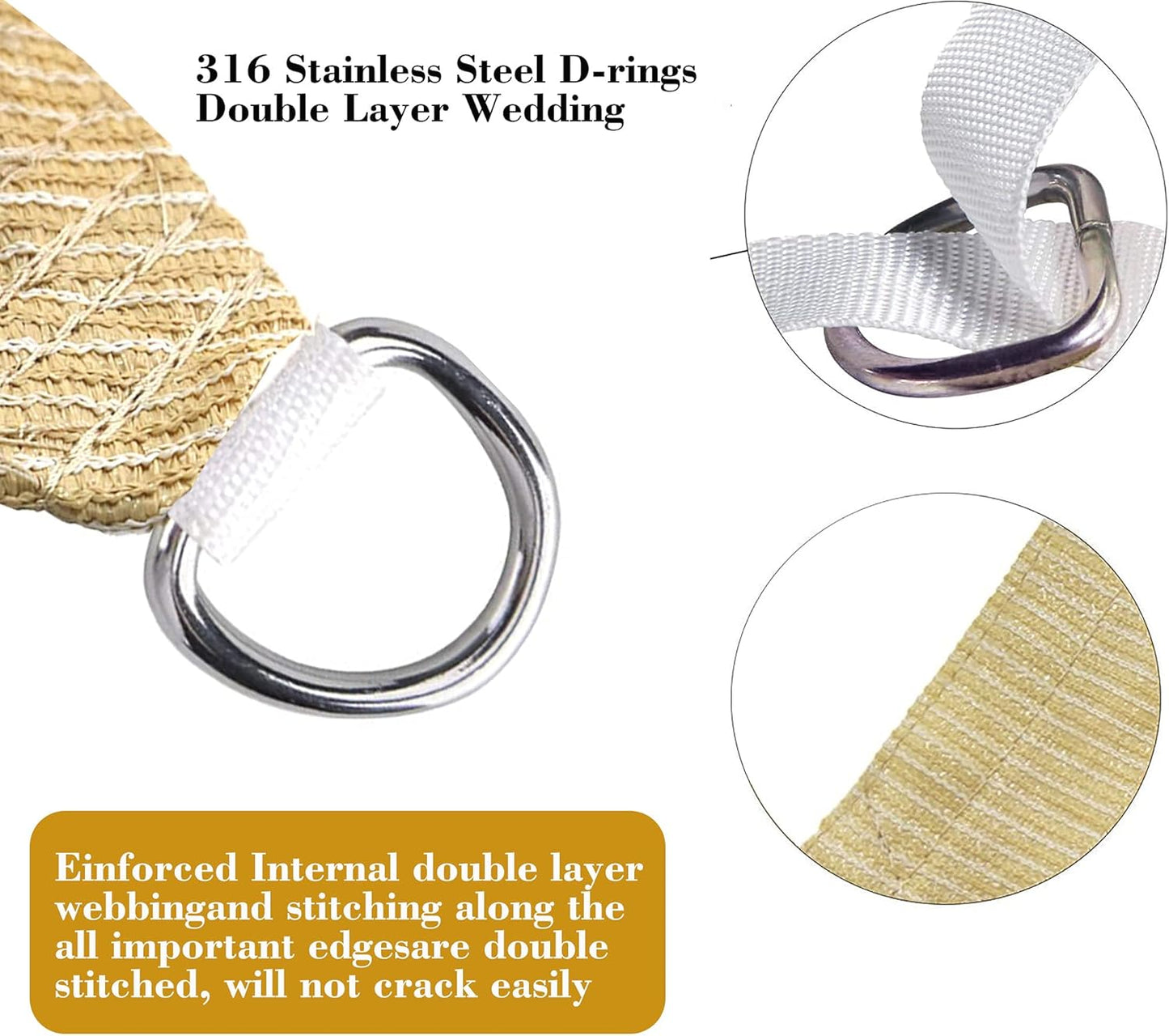 5' x 10' Beige Rectangle Sun Shade Sail SSP1212 Canopy Durable Fabric UV Block Awning,We Make Custom Orders