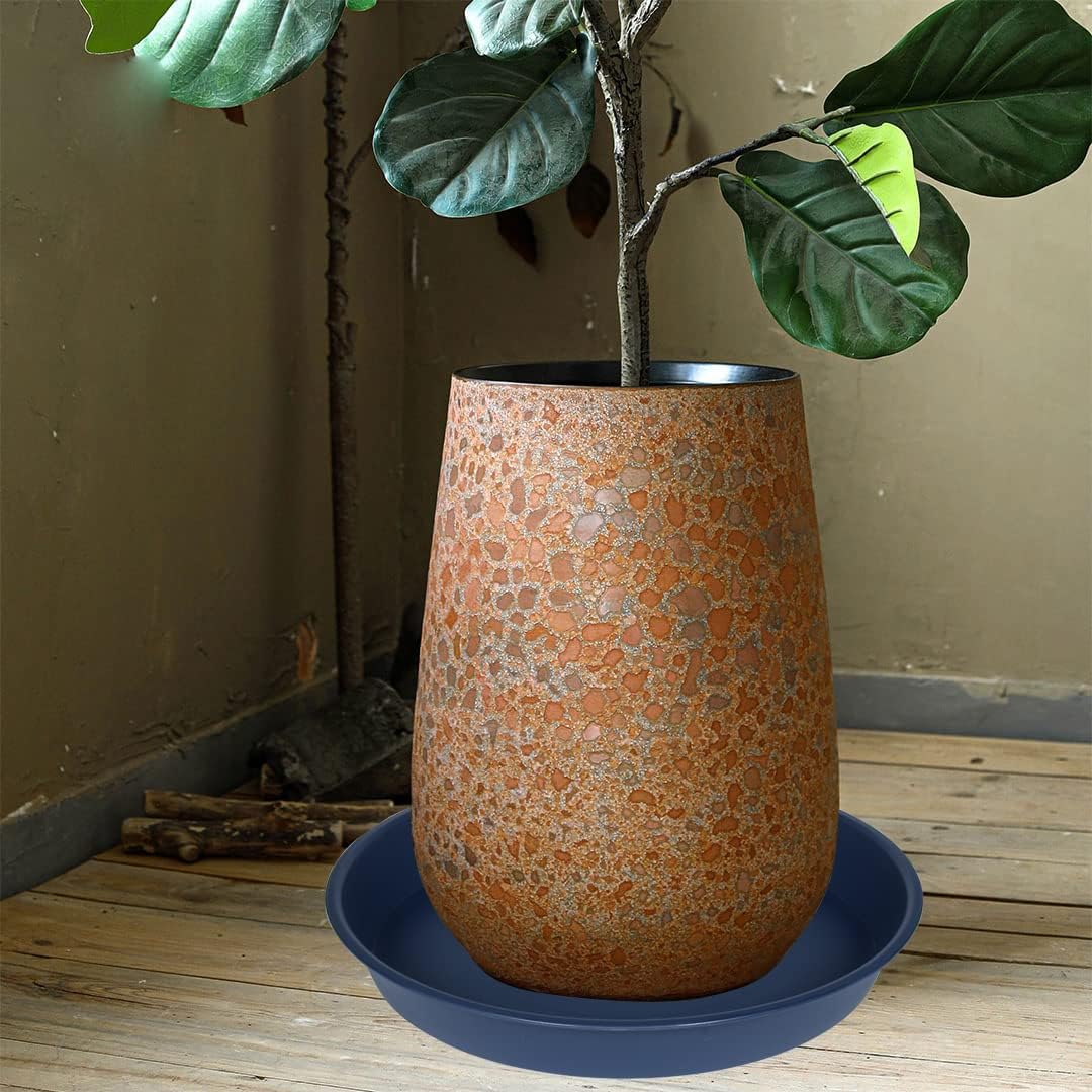 6 Pack of 12 inch Plant Saucer, Heavy Duty Plastic Plant Saucer 12" Round, Durable Plant Tray for Pots, Plant Saucers for Indoors, Plant Trays for Planter (12", Blue)